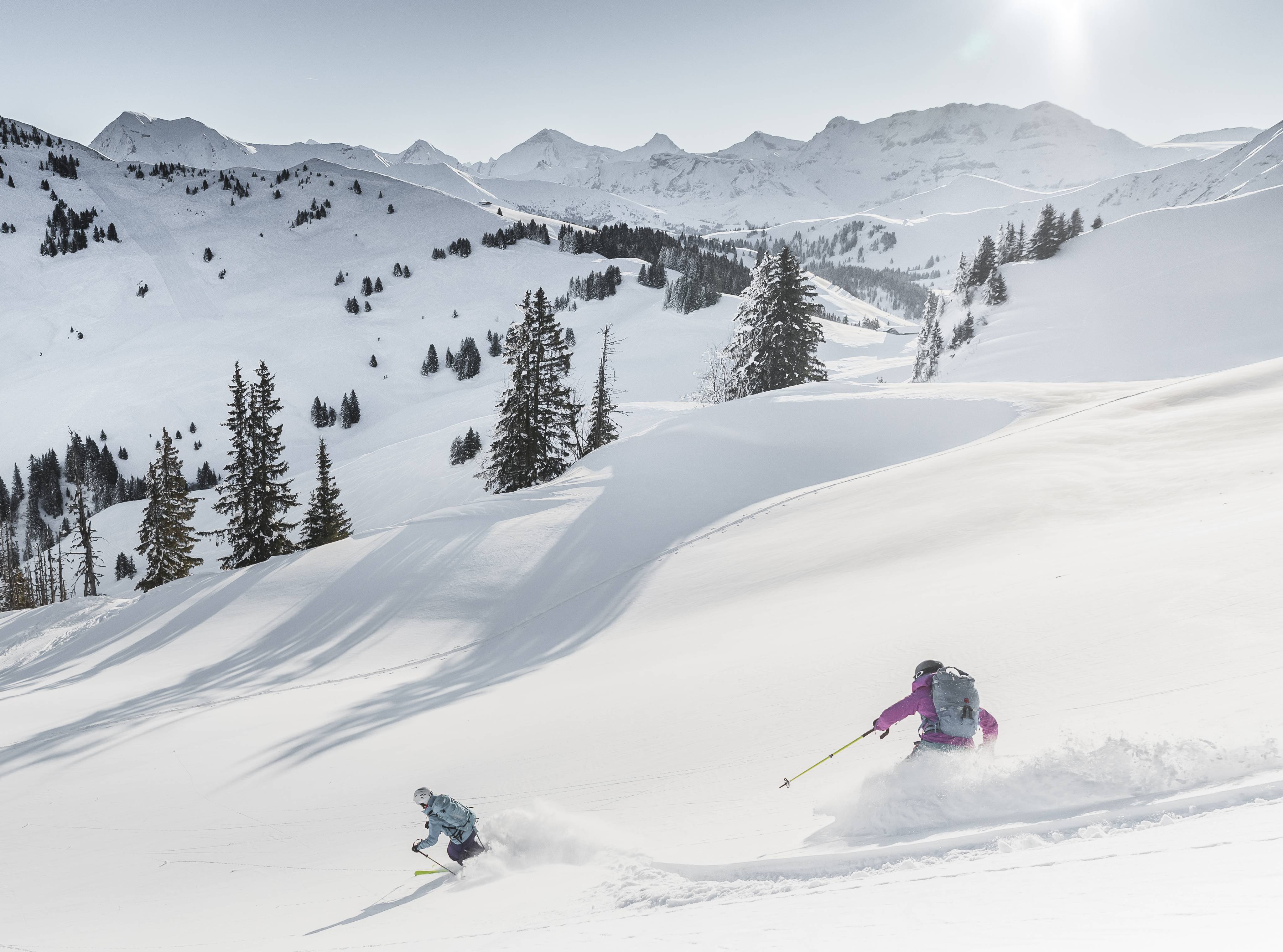 Tiefschnee Ski fahren Gstaad