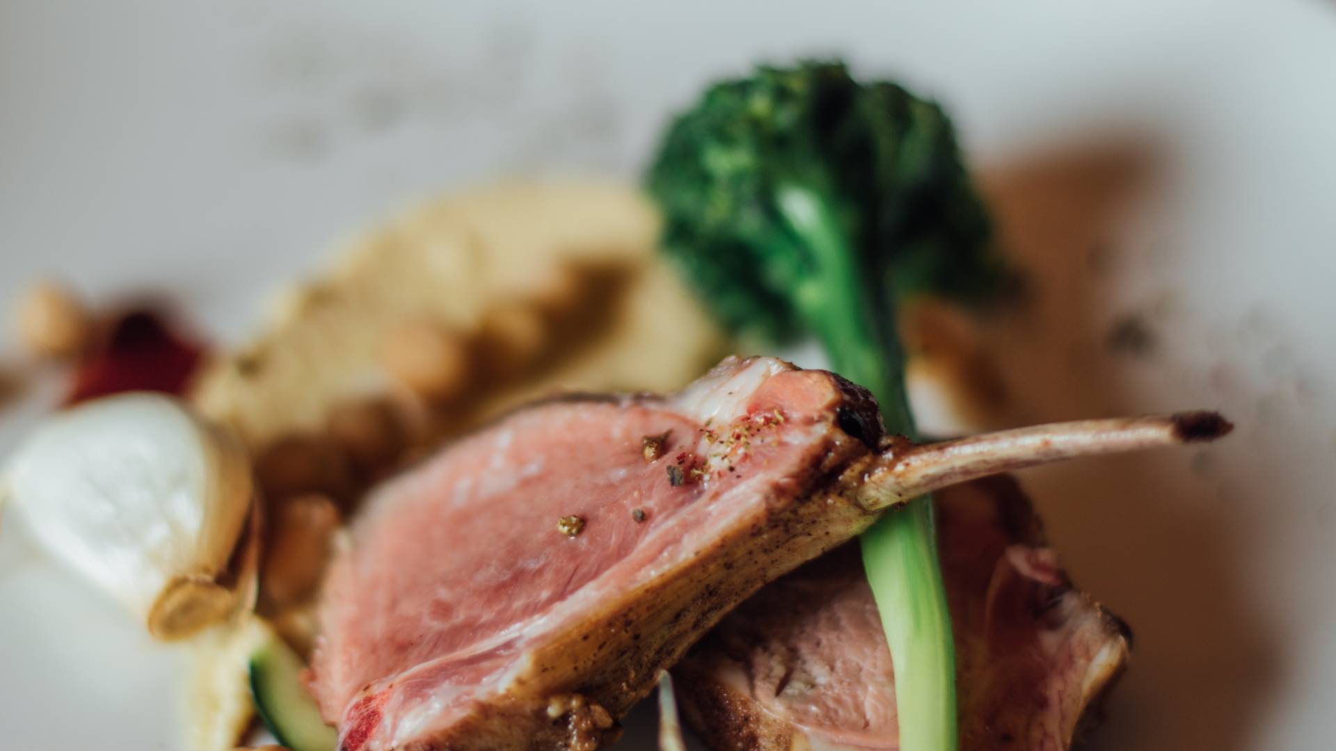Meat and vegetables on a plate