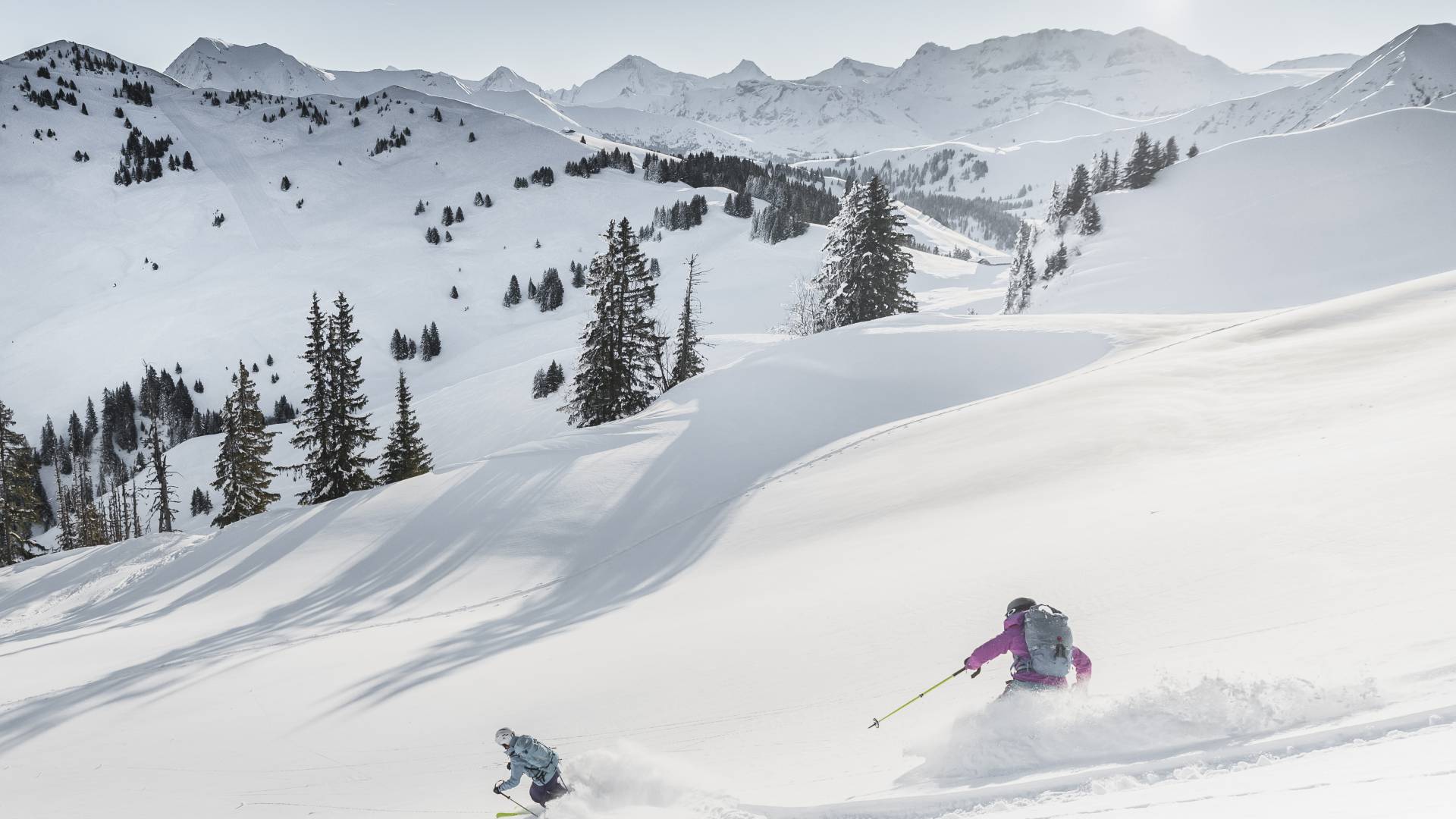 Tiefschnee Ski fahren Gstaad